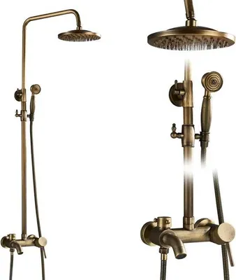 Produktbild von Badezimmer Duscharmatur Set, Wandmontage, Doppelgriff