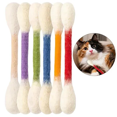 Produktbild von 12 Stück Wattestäbchen,Katzenspielzeug mit Katzenminze,Langlebige Kauseile für Große Kätzchen,Zahnärztliche Beißseile,Riesige Interaktive Filz-Kätzchen