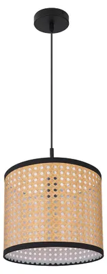 Immagine prodotto di Lampada a sospensione, aspetto bambù, colore nero, diametro 28 cm
