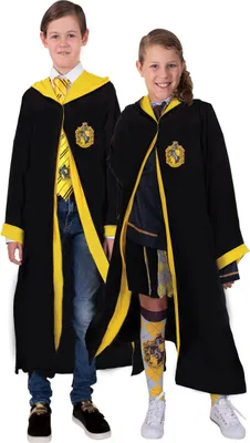 Image de Cape magique de Poufsouffle Harry Potter™ pour enfants noir-jaune 8 à 10 ans (123 à 140 cm)