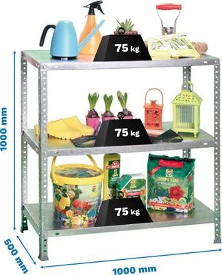 Image de ADVANTAGE PLUS Étagère métallique 3/500 1000 GALVANISÉE