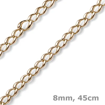 Produktbild von 8mm Phantasiekette Collier Halskette Halsschmuck 585 Gold Rotgold glänzend 45cm