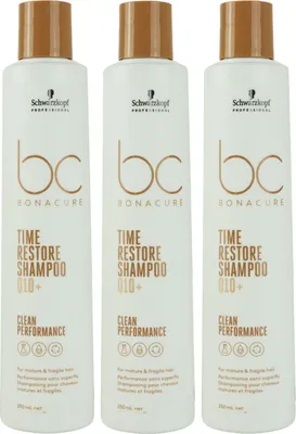 Produktbild von Schwarzkopf Bonacure Time Restore 3 x 250 ml Haarshampoo Set