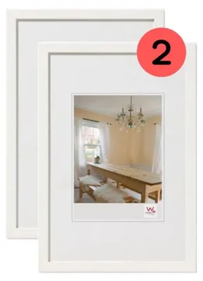 Fotorahmen, Poolweiß, 29,7x42 cm, Holzrahmen, 2er-Set