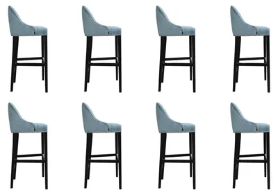 Produktbild von 8x Design Hocker Bar Lehnstuhl Polster Stühle Sessel Wohn Zimmer Stuhl Barhocker