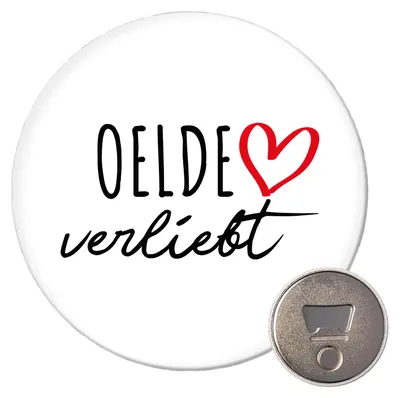 Produktbild von Huuraa Magnet Oelde verliebt 59mm Kühlschrankmagnet rund Flaschenöffner Geschenkidee