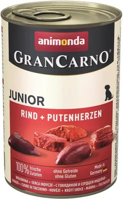 Obrázek produktu pro Animonda GRANCARNO konz. JUNIOR hov/krůt srdce 400g