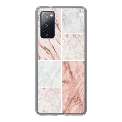 Produktbild von MuchoWow® Handyhülle Schutzhülle Hülle für Samsung Galaxy S20 FE Marmor - Weiß - Rosa Silikon Softcase Handy Hülle - Abdeckung