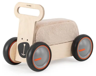 Produktbild von MamaToyz Holz Rutschauto & Lauflernwagen Bär Natur 47x25x34 cm