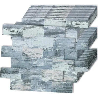 Image de XMTECH, 10 autocollants pour carrelage, dimensions 34 x 29 cm, film PVC adhésif pour carrelage, idéal pour salle de bain et cuisine, effet carrelage métro 3D