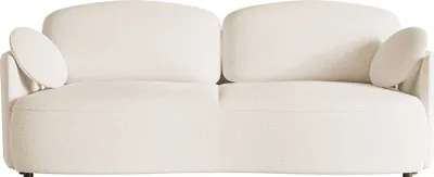 Produktbild von Selsey RAVIOLO - Sofa mit Schlaffunktion, Stauraum und Bouclé-Bezug, creme