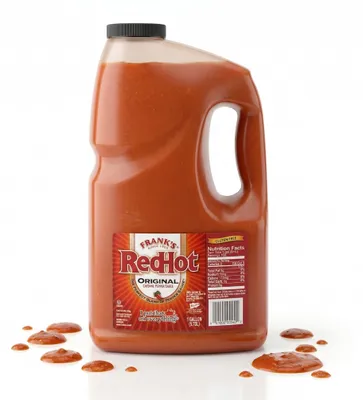 Zdjęcie produktu dla Sos Cayennepfeffer Original - Franks Red Hot - Kanister 3,78L - Duża zapasowa ilość ostrego sosu pieprzowego, chili. - 1 butelka