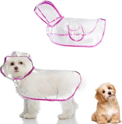 Productafbeelding van Famanu Regenjas voor honden - Waterdichte poncho, verstelbaar, roze, maat M