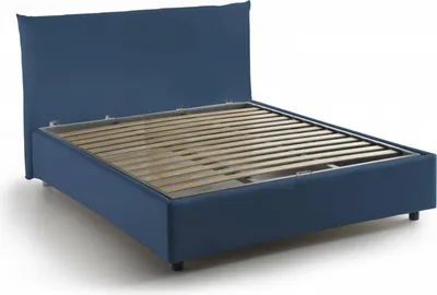 Produktbild von Quadratisches und halbes Bett Dlevant, Containerbett mit Stoffbespannung, 100%  Italy, Frontöffnung, passend für Matratze Cm 120x190, Blau