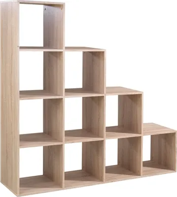 Produktbild von Raumteiler - Eiche Sonoma Nachbildung - 149 x 150 cm - mit 10 Fächern