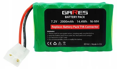 Zdjęcie produktu dla Gares Uniwersalny Akumulator Inna 7,2 V 2Ah | Pakiet Ogniw | Bateria do urządzeń elektroniki zasilanych 7,2 V | Wysoka Jakość Gares®