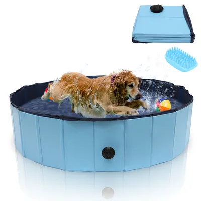 Produktbild von TolleTour Hundepool Schwimmbecken Kleber Hundebecken Faltbarer Swimmingpool 120*30CM