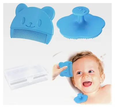 Produktbild von 2 Stück Baby Bürste und Kamm Set für Neugeborene und Kleinkinder