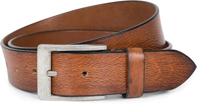Produktbild von styleBREAKER Uni Rindsleder Gürtel Unifarben mit gemaserter Oberfläche und gebürsteter Schnalle, kürzbar 03010126