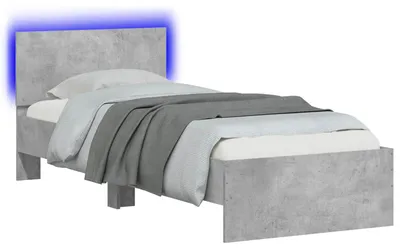 Produktbild von Bettgestell mit LED Betongrau 80 x 200 cm Holzwerkstoff