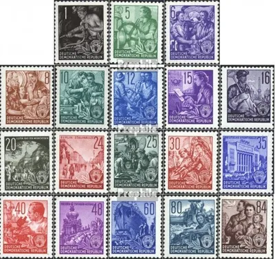Produktbild von Briefmarken DDR 1953 Mi 362-379 (kompl.Ausg.) postfrisch Fünfjahresplan (I)