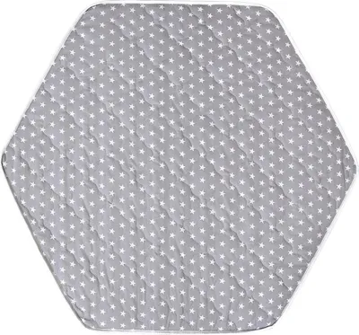 Produktbild von Baby Delux Laufgittermatratze Laufstallmatratze Matratze für Laufgitter 6-eckig Grey Stars gesteppt 120cm
