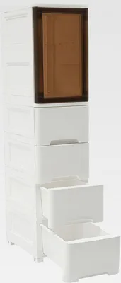 Produktbild von Nischenregal mit Rollen, 5-Stufiger Aufbewahrungsschrank Badezimmerschrank mit 4 Schubladen, Schmales Regal aus PP-Kunststoff, Nischenschrank 25 cm Breit - Platzsparend, 25 * 38 * 107cm