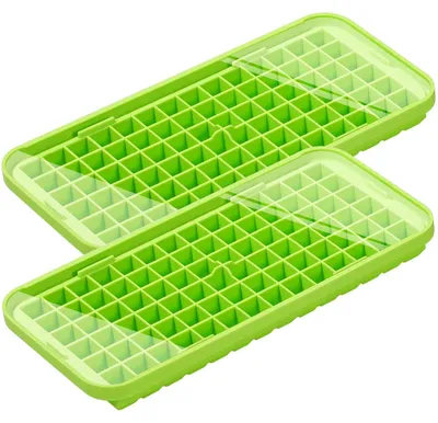 Imagen del producto de Solidchoice - Moldes de silicona mini para hacer cubitos de hielo, con tapas, juego de 2
