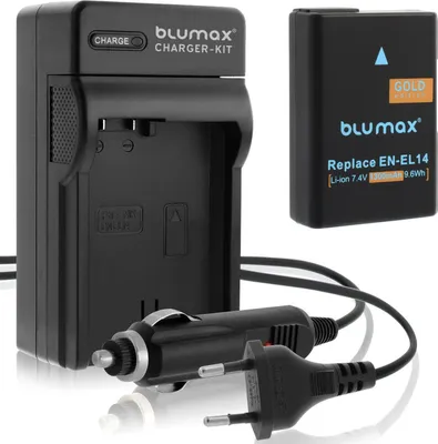 Produktbild von 1x Akku + Lader für Nikon EN-EL14 D3300 D5500 D5600 P7700 P7800 1300 mAh
