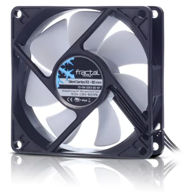 Produktbild von Fractal Design Silent Series R3 80 mm, Ventilator, 8 cm, 1600 RPM, Schwarz, Weiß