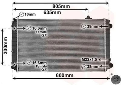 Produktbild von VAN WEZEL 03002252 Kühler Wasserkühler Motorkühler für AUDI A8 (4D2, 4D8)