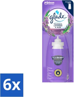 Productafbeelding van Glade - Sense & Spray Navulling - Rustgevende Lavendel & Aloë - 18 ml - Voordeelverpakking - 6 stuks