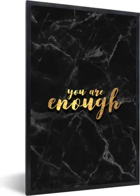 Produktbild von MuchoWow® Gerahmtes Poster Zitate - Sprichwörter - Gold - Marmor 40x60 cm - Poster mit Schwarzem Bilderrahmen Wandposter Rahmen Foto Bilder - Papierdruck - Wandbilder
