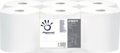 Produktbild von Papernet Handtuchrolle 416611 1lagig weiß 750Bl. 6 Rl./Pack.