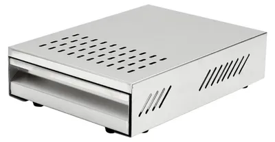 Klopfbox aus Edelstahl mit Schublade, klein, natur