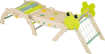 Produktbild von 3-teiliges Indoor-Kletterset mit Rutsche und Wippe