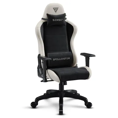 Zdjęcie produktu dla Sense7 Zaklínač FUKU – fotel gamingowy, fotel biurowy, ergonomiczny fotel biurowy, fotel z podłokietnikami, maksymalne obciążenie do 120 kg, kolor: czarno-beżowy