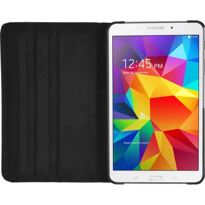 Produktbild von PhoneNatic Kunst-Lederhülle kompatibel mit Samsung Galaxy Tab 4 8.0 - 360° schwarz + 2 Schutzfolien