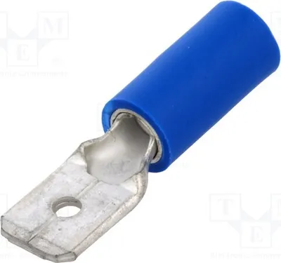 Image de Connecteur à sertir : plat, pour câbles, mâle, 6,3 mm, section 1÷2,5 mm², épaisseur 0,8 mm, pour conducteurs VDADM2-250, isolation