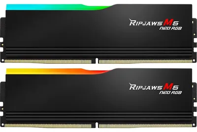 Produktbild von DIMM 32 GB DDR5-6000 (2x 16 GB) Dual-Kit (schwarz, F5-6000J3636F16GX2-RM5NRK, Ripjaws M5 Neo RGB, AMD EXPO)