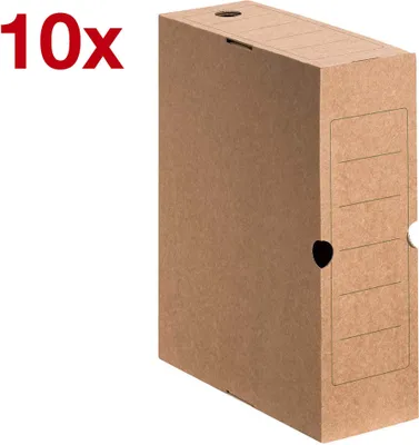 Produktbild von 10 Cartonia Archivboxen braun 10,0 x 34,0 x 25,2 cm