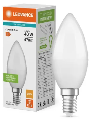 Imagen del producto de Ledvance LED CLASSIC B P 827, acabado opaco, casquillo E14