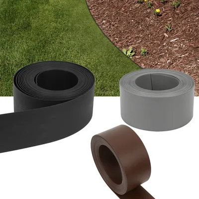Produktbild von Jiubiaz Rasenkante Kies Beeteinfassung Mähkante Beetumrandung Rasenband  Oberkante Gartenwegen Gartenumrandung Rasenbegrenzung Schwarz 1000x12.5cm