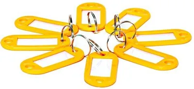 Produktbild von Gelbe Kunststoffsleutelhanger mit Lüssen