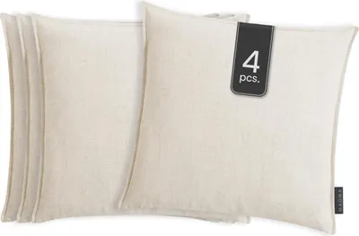 Produktbild von Kissenhüllen - 40 x 40 cm - Beige - mit Reißverschluss - mit Stehsaum - 4er Set