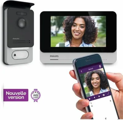 Zdjęcie produktu dla Kolorowy wideofon Philips WelcomeEye Connect 2, 7 ", ekran dotykowy, kolor monitora, srebrny