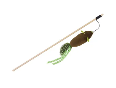Produktbild von NOBBY Angel mit Plüschmaus, grün/braun, 95 cm