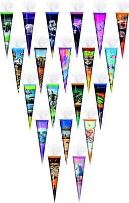 Produktbild von 20x Schultüte / Zuckertüte / 35cm / mit Tüllverschluß / 20 Motive