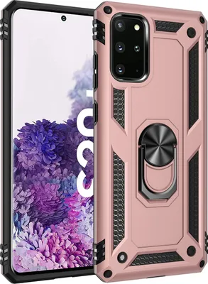 Image de Galaxy S20 Plus Case with Ring, Dual Layer Hard PC TPU, Shockproof Case with Stand for Samsung Galaxy S20 Plus Rose Gold