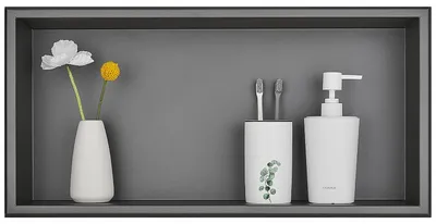 Wandnische Edelstahl Duschablage 60x30x10 cm grau Einbauregal